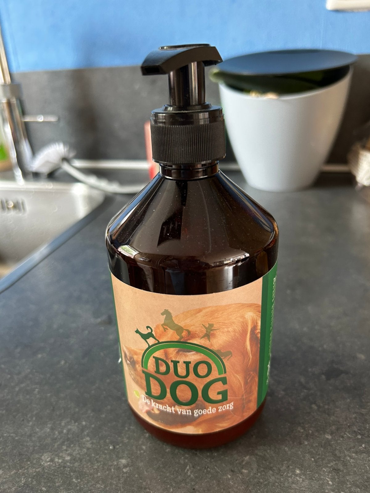 Duo dog paardenvet, Ophalen, Hond