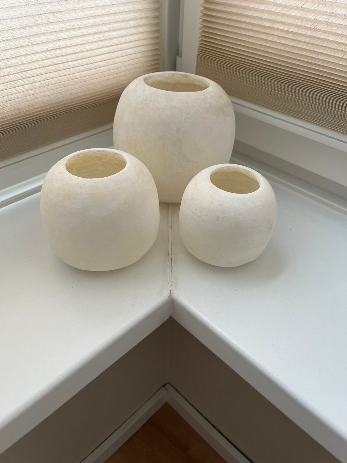 Albast windlicht set, Ophalen of Verzenden, Zo goed als nieuw, Windlicht