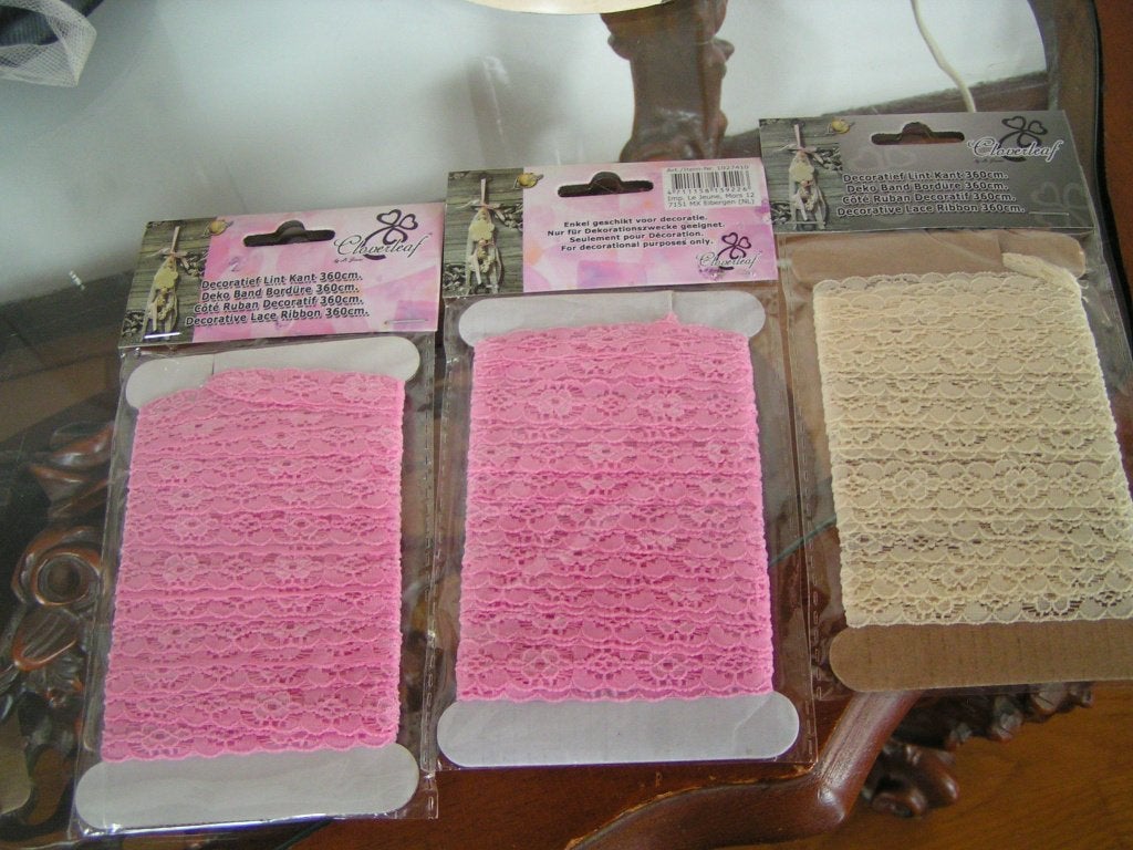 3 Nieuwe Kaartjes met Kant, Ophalen of Verzenden