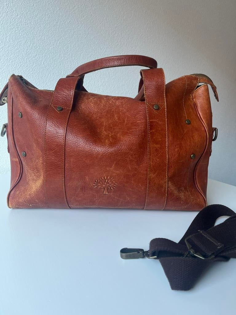 Vintage Mulberry Leren Businesstas - Goede Staat, Ophalen of Verzenden, Gebruikt, Bruin, Overige typen