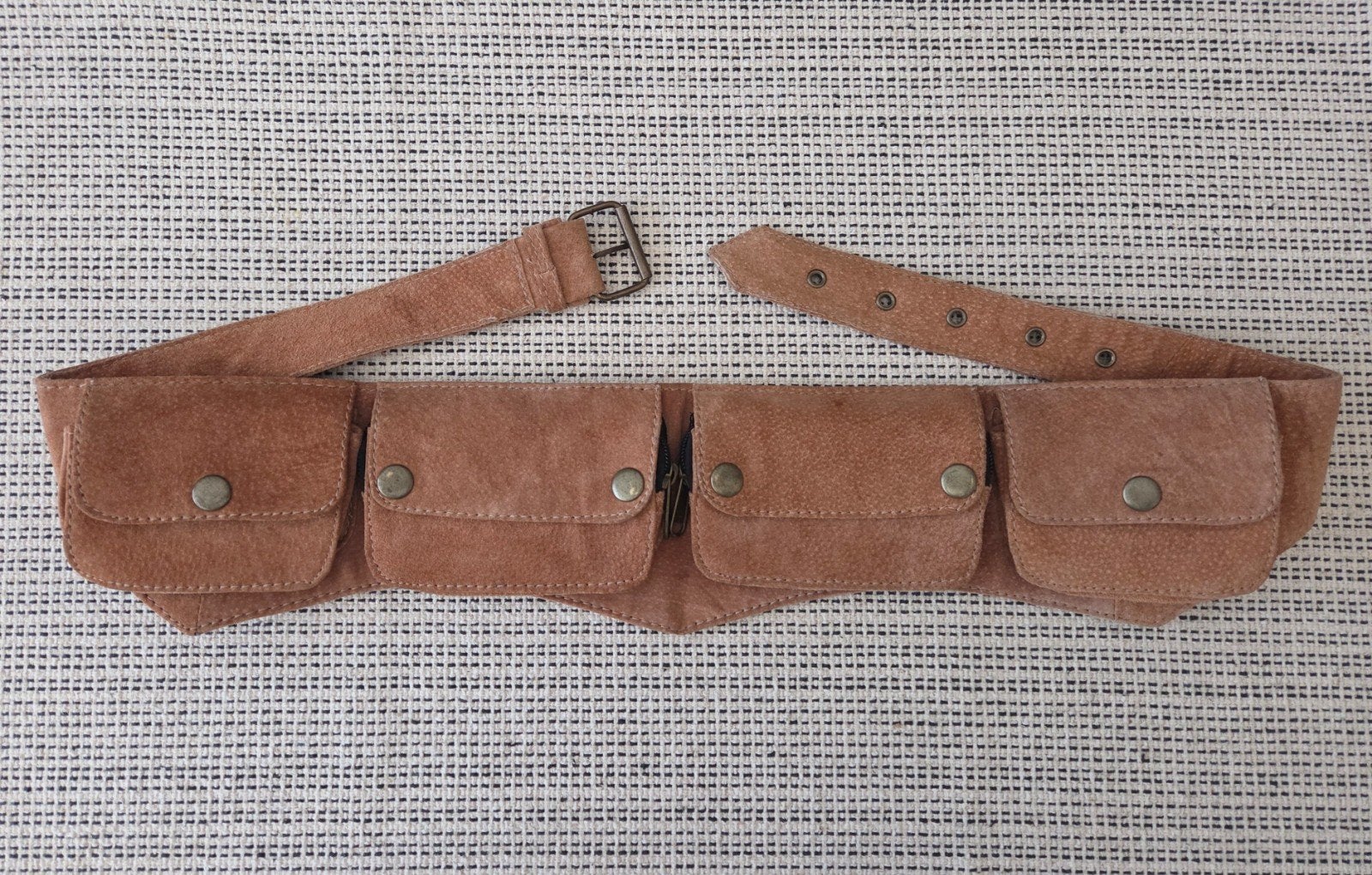 Festival heuptas tasriem hipbag utility belt bruin leer, Ophalen of Verzenden, Zo goed als nieuw, Bruin, Handtas