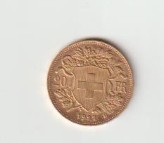Zwitserland 20 Francs 1927 B goud, Ophalen of Verzenden, Overige landen, Losse munt, Goud