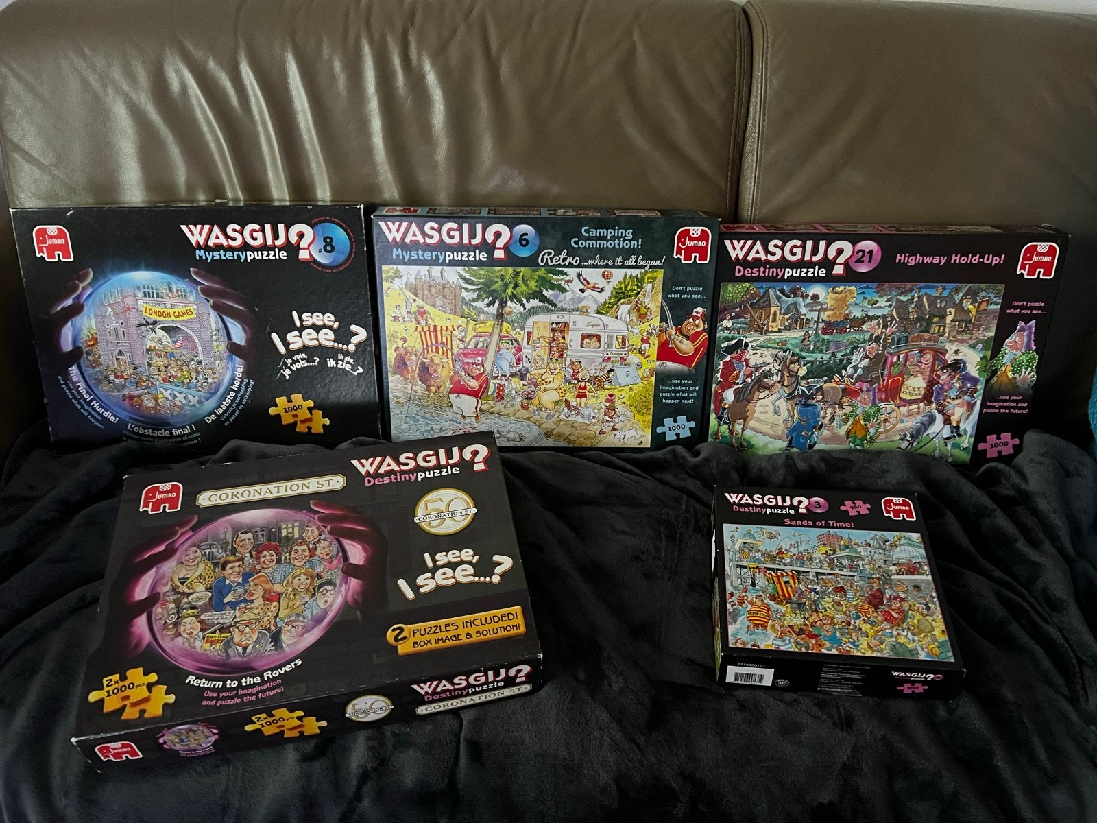 5 (6)Wasgij Puzzels - Mystery & Destiny - 950 & 1000 stukjes, Ophalen, 500 t/m 1500 stukjes, Zo goed als nieuw, Legpuzzel