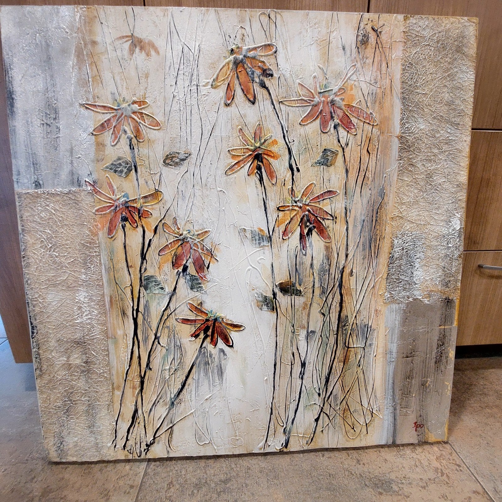 Abstract schilderij canvas 80 x 80cm, zgan, Ophalen