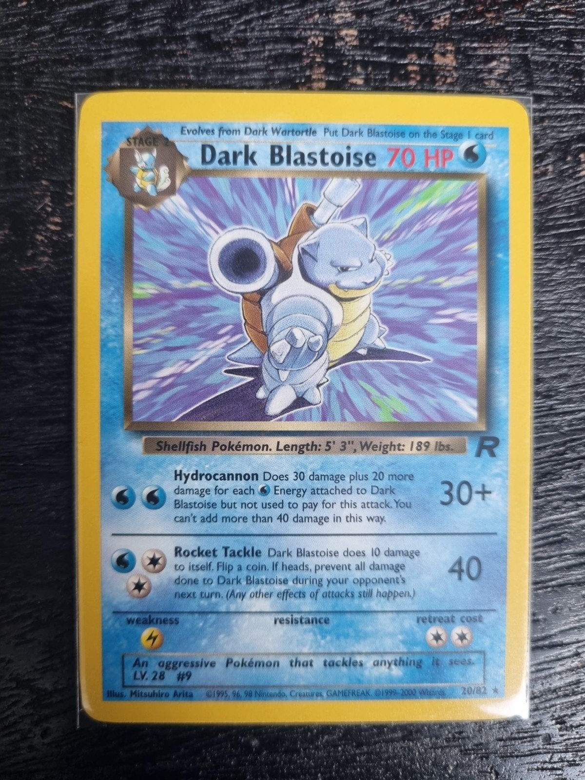 Dark blastoise 20/82 team rocket , rare * € 75, Ophalen of Verzenden, Zo goed als nieuw, Losse kaart