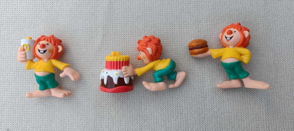 3x Mcdonald's Pumuckl poppetjes 1998, Ophalen of Verzenden, Zo goed als nieuw
