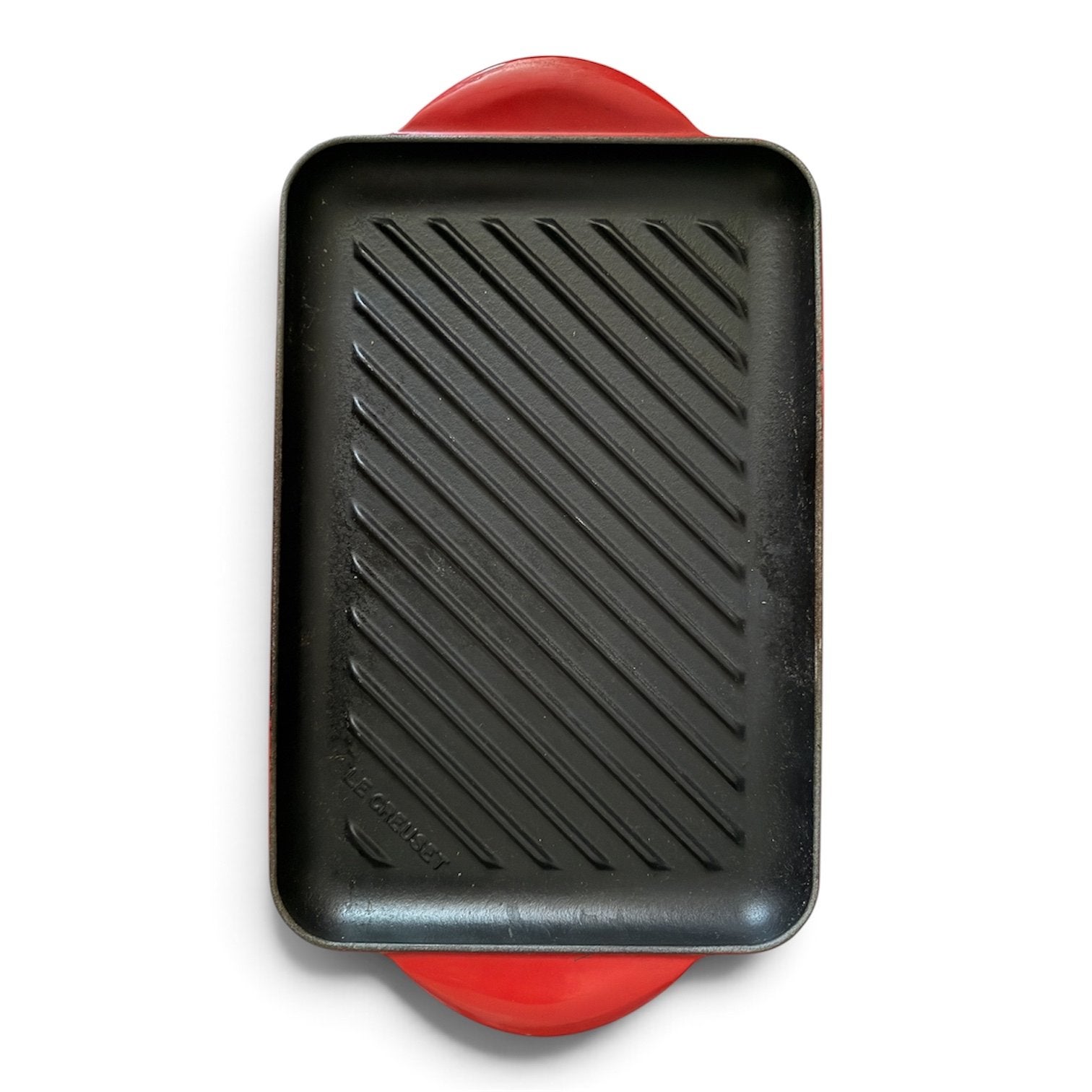 Le Creuset Bakplaat - Gietijzeren Grillpan 32 cm, Le Creuset, Ophalen of Verzenden, Metaal, Rood