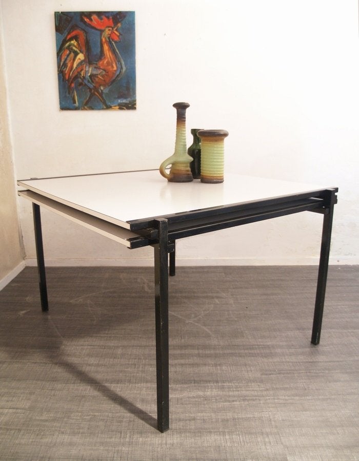 Metz & Co zeldzame jaren 60 design eetkamertafel verlengbaar, Antiek en Kunst, Antiek | Meubels | Tafels, Ophalen of Verzenden