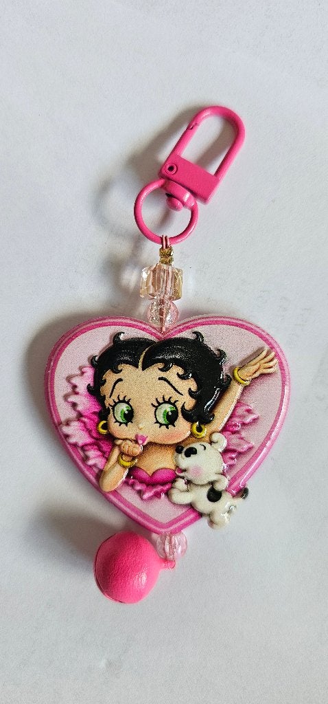 Leuke Betty Boop sleutelhanger in hartvorm, Ophalen of Verzenden, Gebruikt, Knuffel of Figuurtje