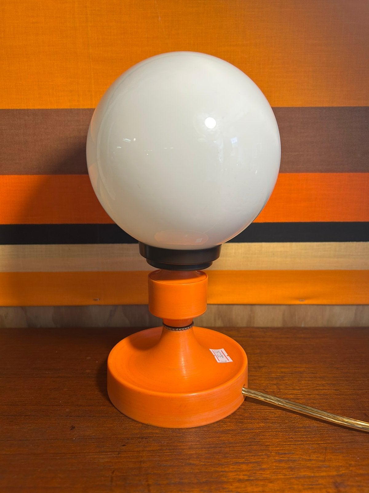 Vintage jaren 70 wit oranje space age tafellamp, bol, Ophalen of Verzenden, Huis en Inrichting