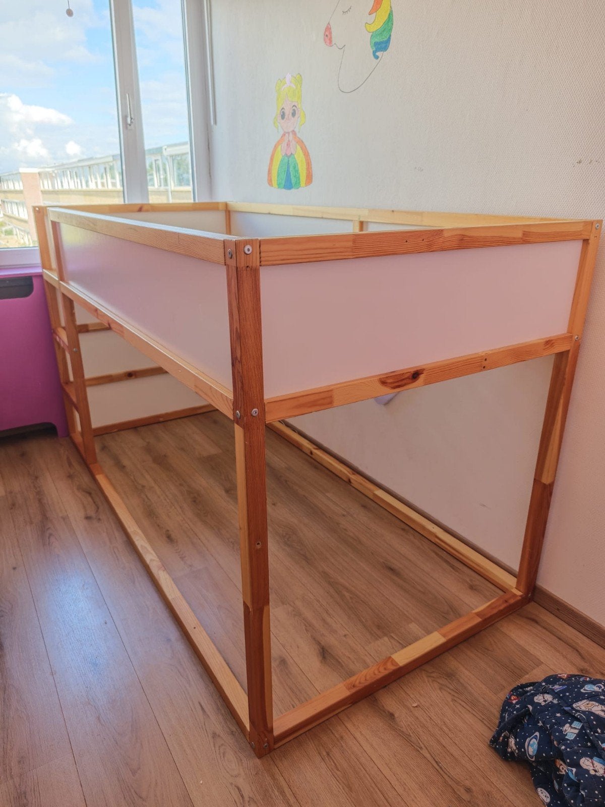 Halfhoogslaper met lattenbodem - Ikea Kura, Huis en Inrichting, Ophalen, Gebruikt, 90 cm, Eenpersoons