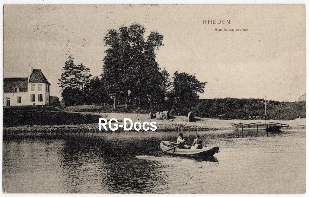 Ansichtkaart Briefkaart Veerpont Rheden Rhedenscheveer 1910, Ophalen of Verzenden, Voor 1920, Gelopen, Gelderland