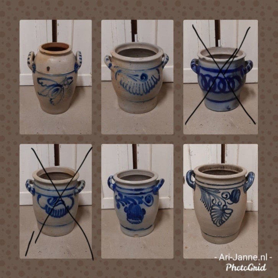 Keulse potten, kruiken, vazen, blauw, brocante decoratie, Ophalen of Verzenden