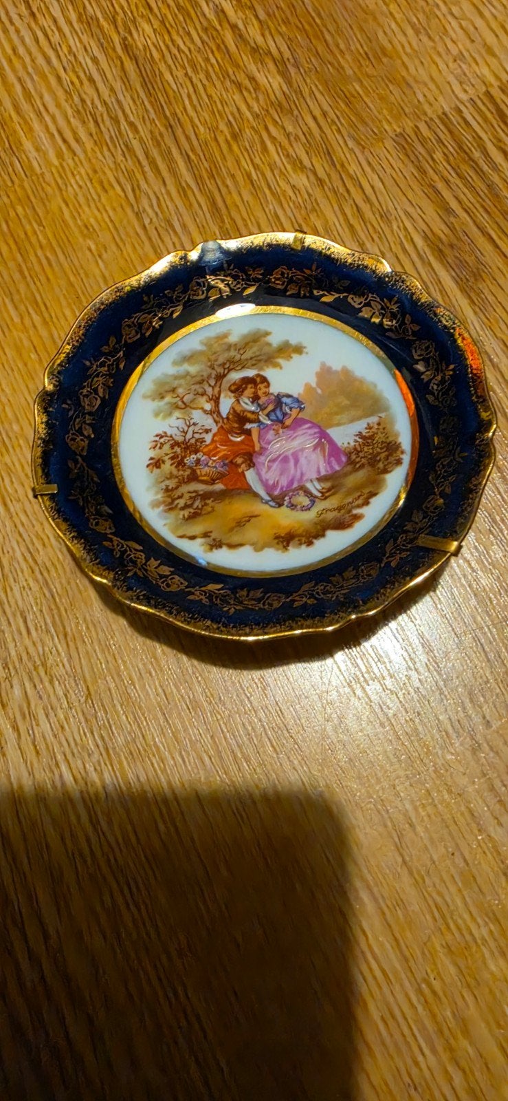 Limoges Frankrijk Porseleinen Miniatuur Decoratieve Plaat, Antiek en Kunst, Ophalen