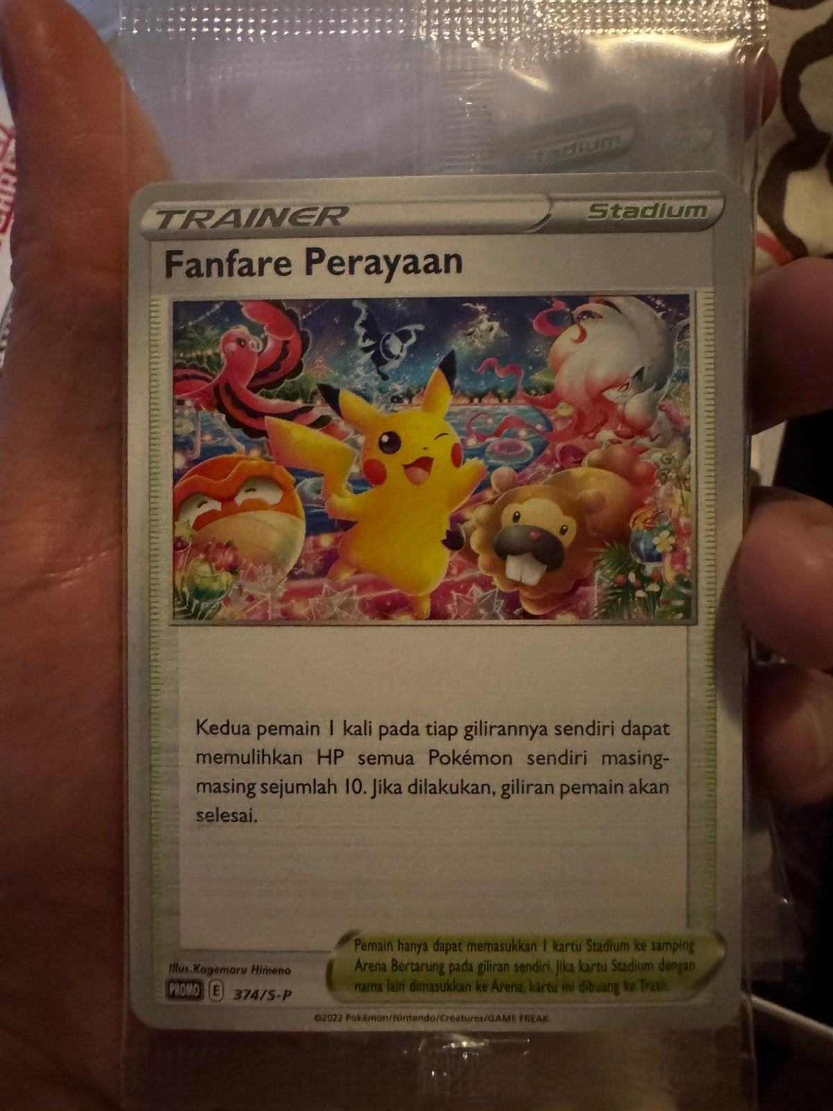 14X SEALED Fanfare Perayaan (Pikachu) - Promo 374/S-P, Ophalen of Verzenden, Zo goed als nieuw, Losse kaart
