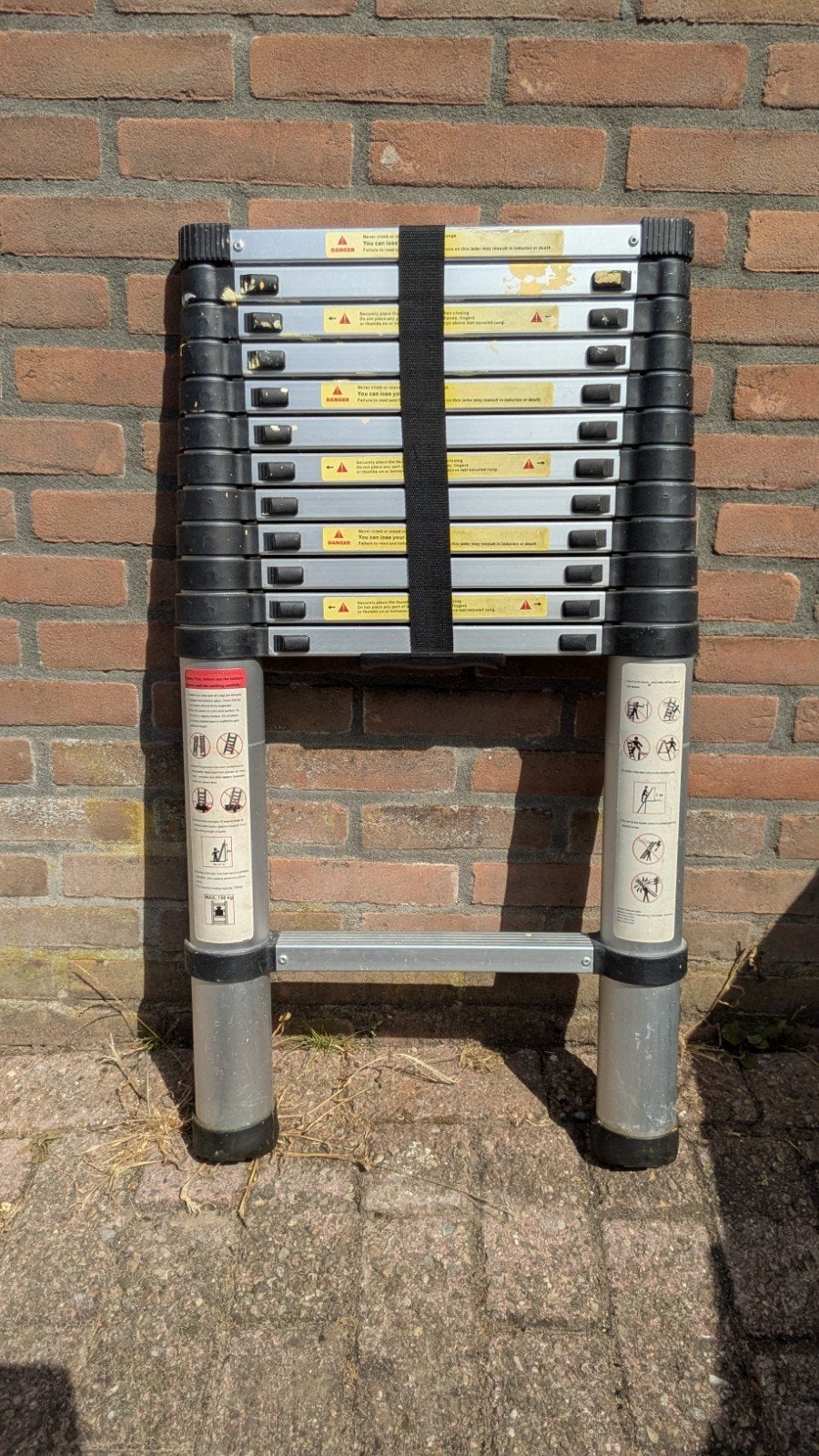 Uitschuifbare ladder 3,80 m - Licht gebruikt, Ophalen