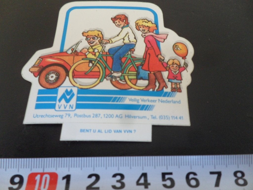 sticker VVN Veilig Verkeer Nederland  strip gezin, Ophalen of Verzenden, Zo goed als nieuw