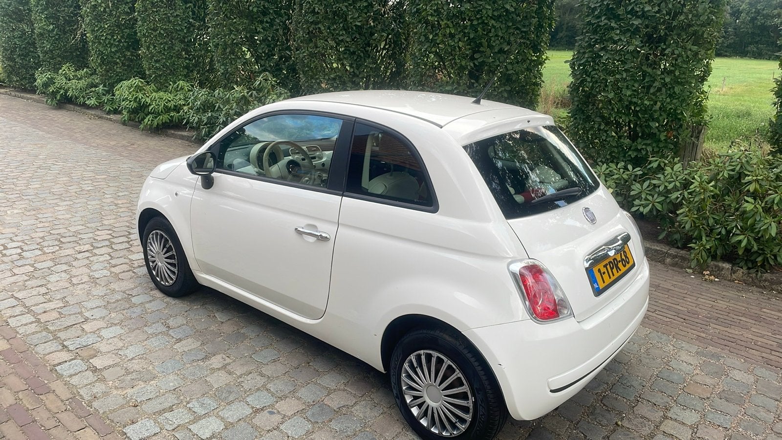 Fiat 500 1.2 POP uitvoering 2008 Wit, Auto's, Voorwielaandrijving, Stof, 4 cilinders, 840 kg