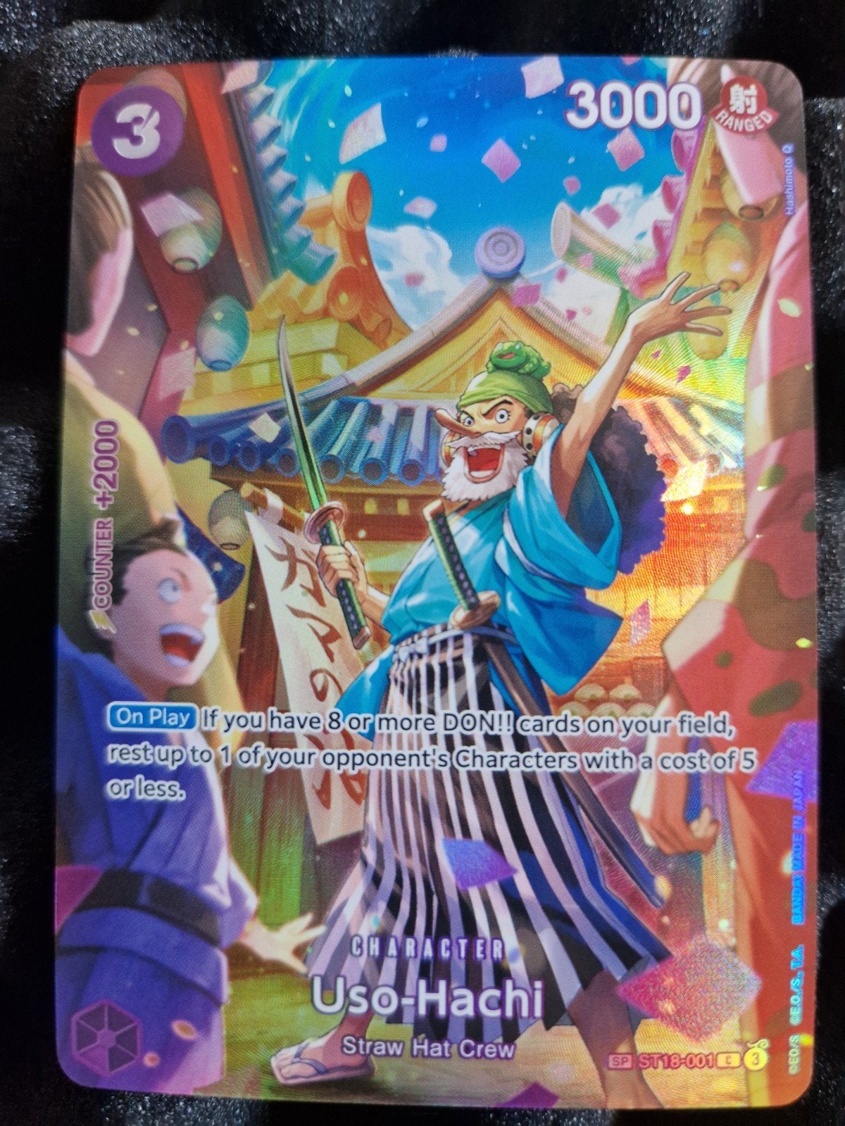 One Piece Card Game Uso-Hachi ST13-001 L Foil, Ophalen of Verzenden, Zo goed als nieuw, Losse kaart, Foil