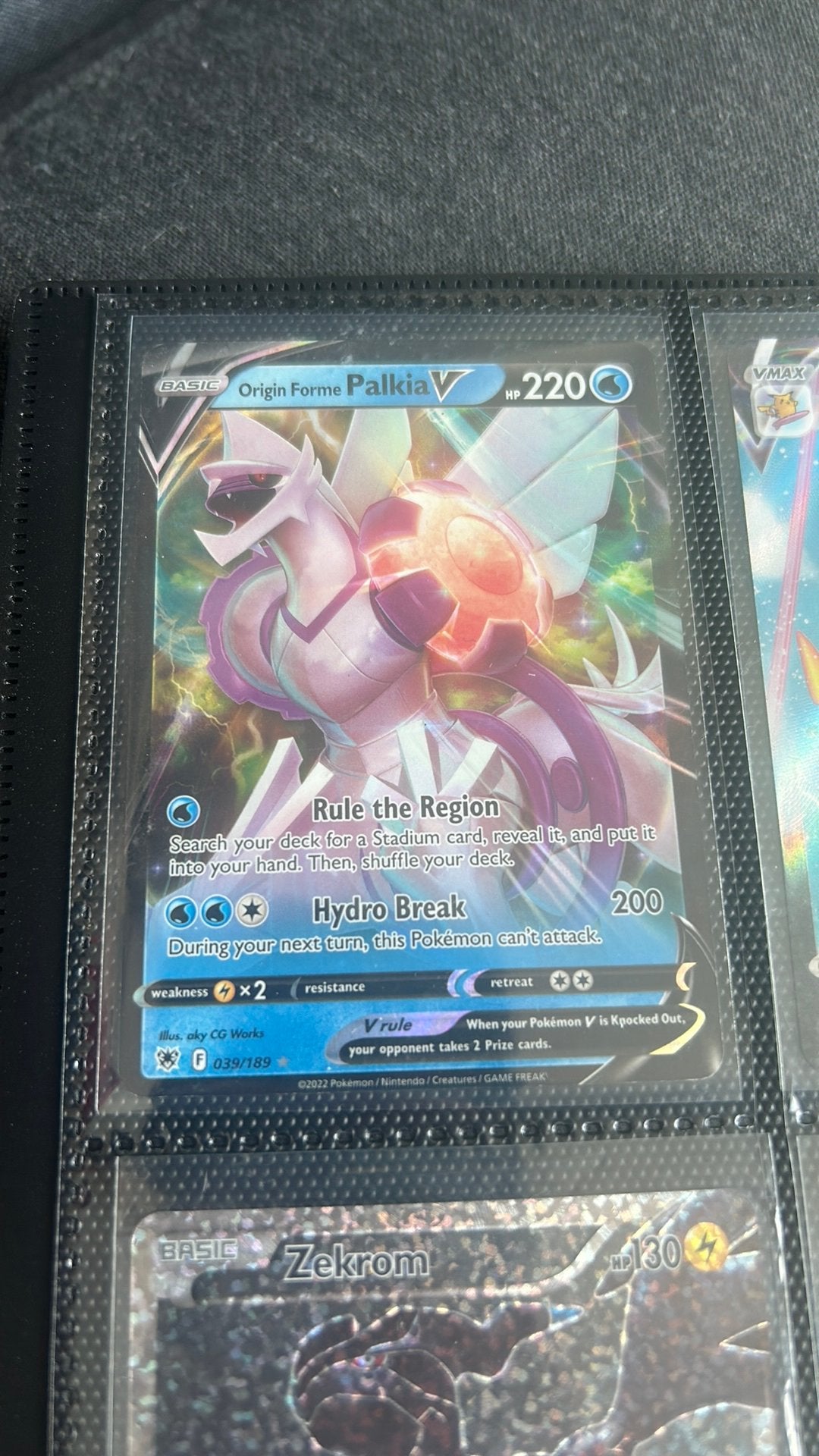 Pokémon Kaart: Origin Forme Palkia V (039/189), Hobby en Vrije tijd, Verzamelkaartspellen | Pokémon, Ophalen of Verzenden, Zo goed als nieuw