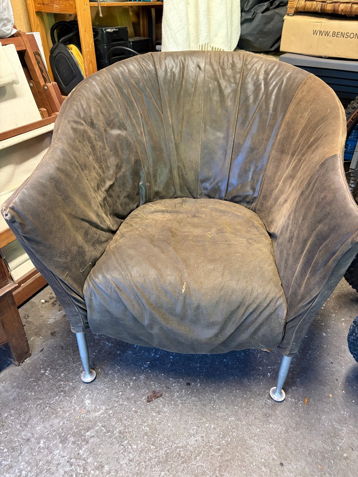 Ligne Roset Design Stoel, Huis en Inrichting, Ophalen, Gebruikt, Bruin, Leer