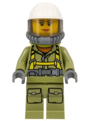LEGO City cty0681 Volcano Explorer - Female Worker, Suit wit, Lego, Ophalen of Verzenden, Minifiguur, City