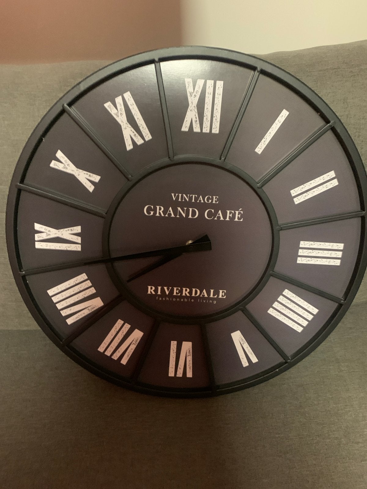 Riverdale Vintage Grand Café Wandklok, Ophalen, Vintage, Analoog, Zwart