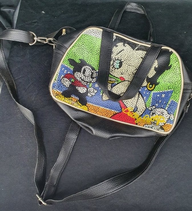 13031 betty boop handtas schoudertas tas tasje swiet, Ophalen of Verzenden, Zo goed als nieuw, Zwart, Handtas