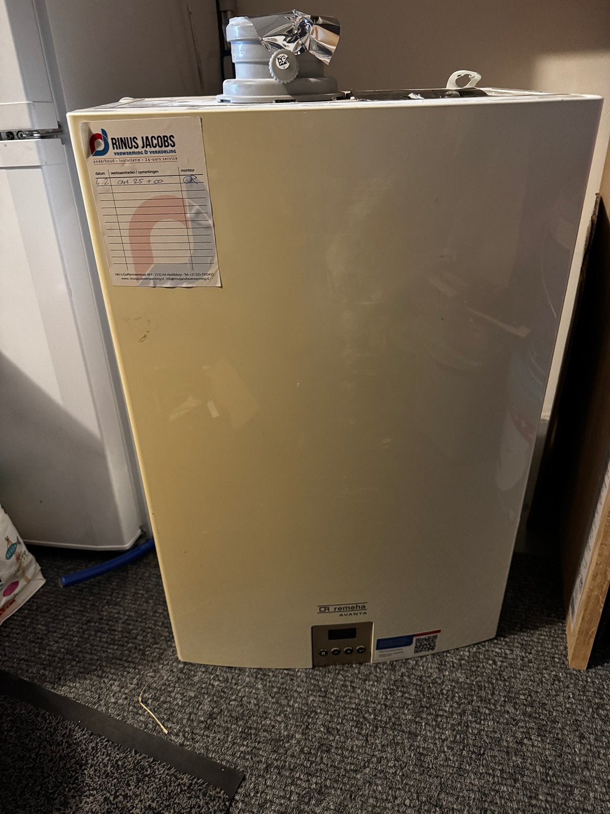 Remeha Avanta CW5 35C HR combi + Nefit Moduline thermostaat, Ophalen, Gebruikt, Aardgas, Geiser