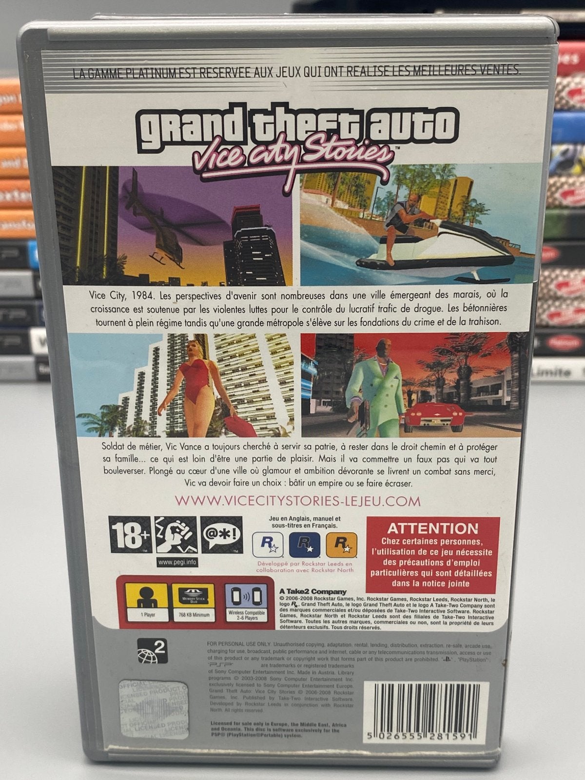 GTA Grand Theft Auto Vice City Stories PlayStation Portable, Avontuur en Actie, Gebruikt, Vanaf 18 jaar, Info@rockstargames.com