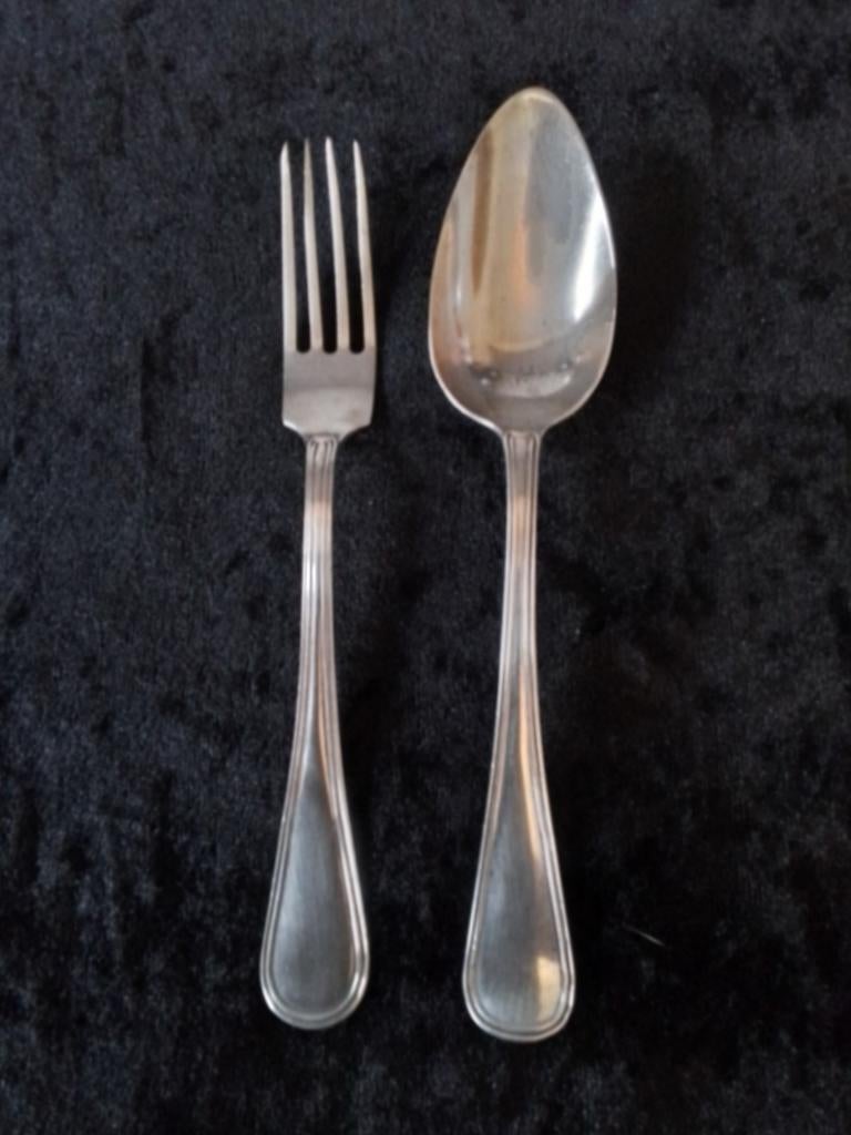 Antiek Zilver kinderbestek., Ophalen of Verzenden, Zilver