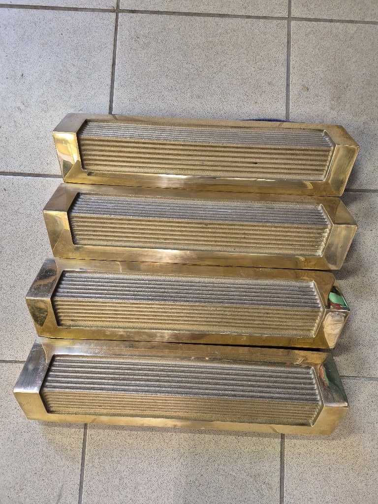 4 originele Peter Ghyczy messing tafelpoten 45 cm, Ophalen, Tafelpoot, Minder dan 50 cm, Gebruikt