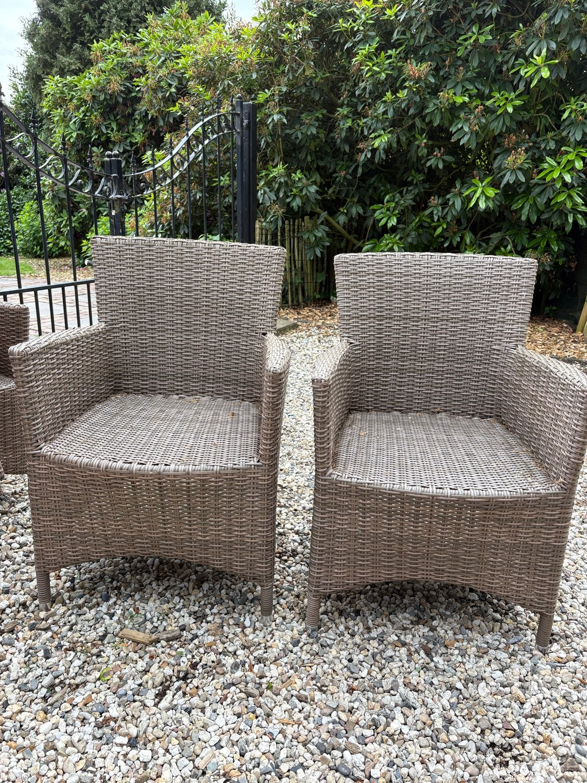 Wicker tuinstoelen (set van 4), Tuin en Terras, Ophalen, Gebruikt, Wicker
