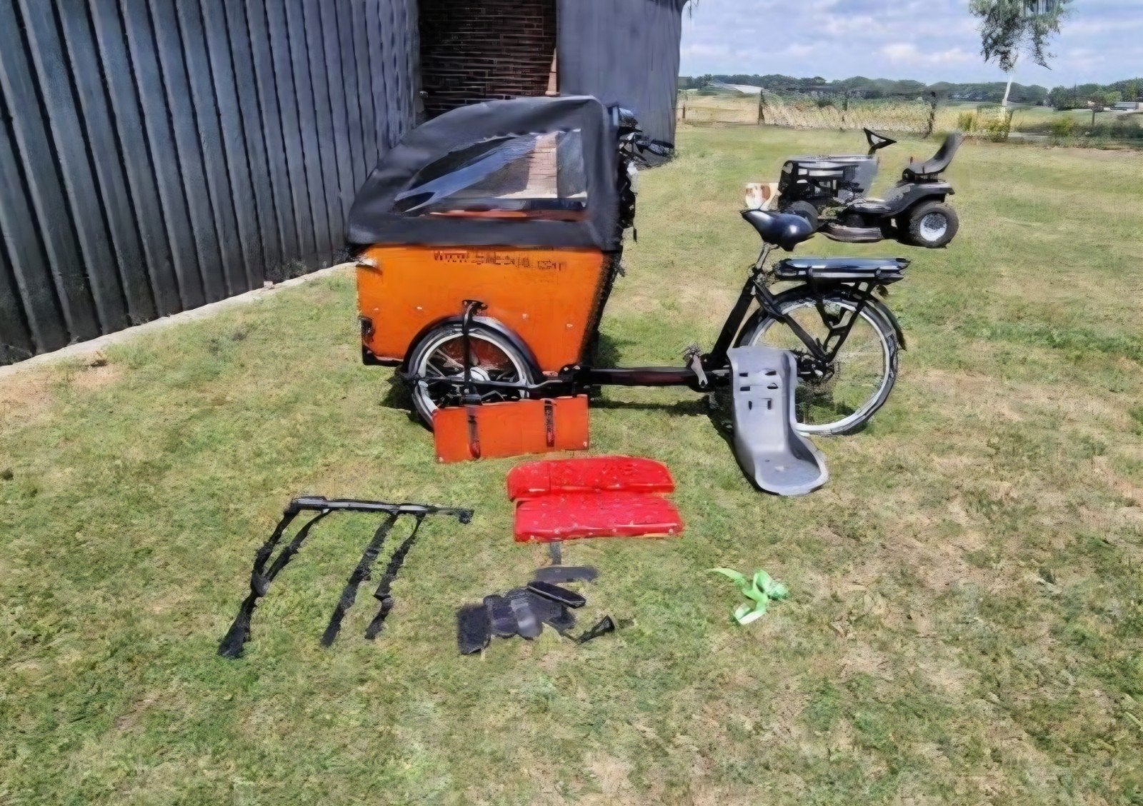 Babboe Dog-E bakfiets - Ideaal voor hondenliefhebbers!, Fietsen en Brommers, Fietsen | Bakfietsen, Overige merken, Gebruikt, Huif