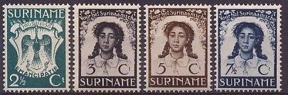 Suriname 183-186 Ongebruikt met Gom, Postzegels en Munten, Ophalen of Verzenden, Postfris