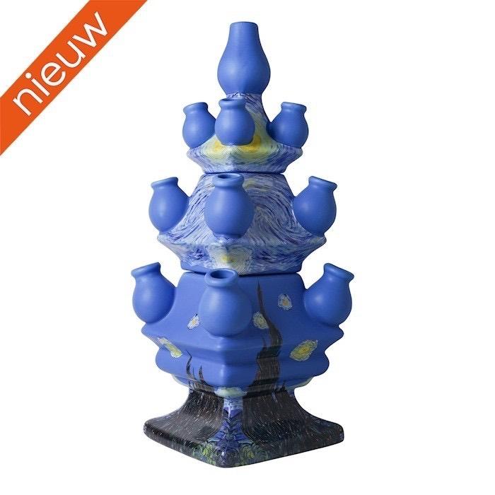 Tulpenvaas 3-delig De sterrennacht, Heinen Delftsblauw, Huis en Inrichting, Woonaccessoires | Vazen, Nieuw, Blauw, Ophalen of Verzenden