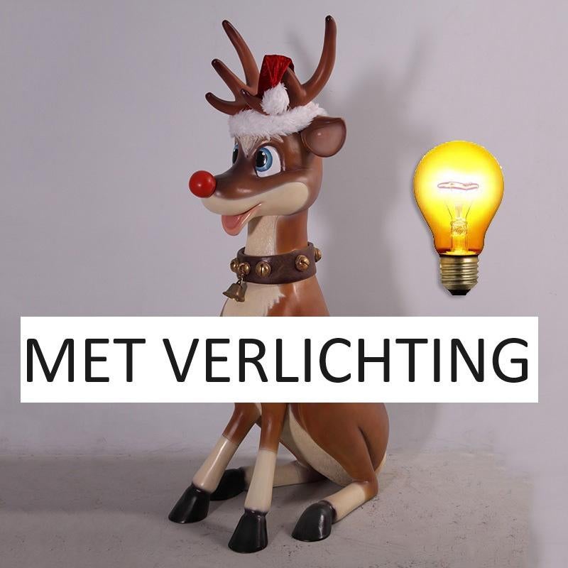 Reindeer Funny – Rendier met licht hoogte 112 cm, Diversen, Kerst, Ophalen, HorecaBeelden, Nieuw, HorecaBeelden