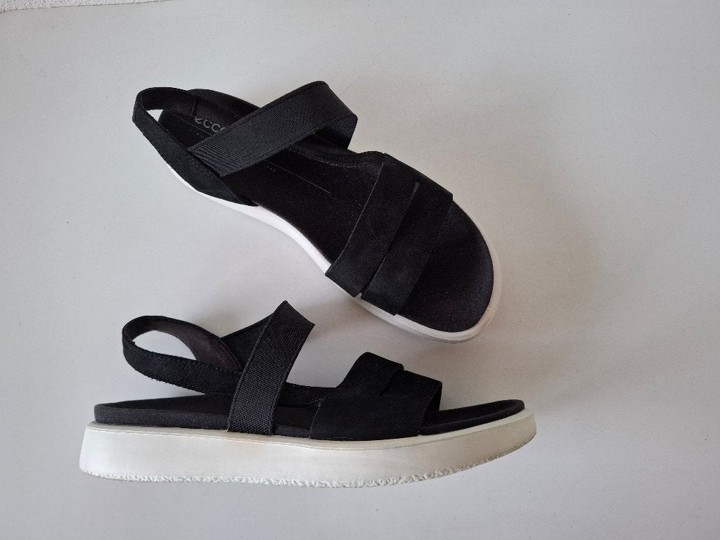 Ecco MAAT 40 Danish Design zwarte leren sandalen lage hak, Kleding | Dames, Schoenen, Ecco, Verzenden, Zwart, Sandalen of Muiltjes