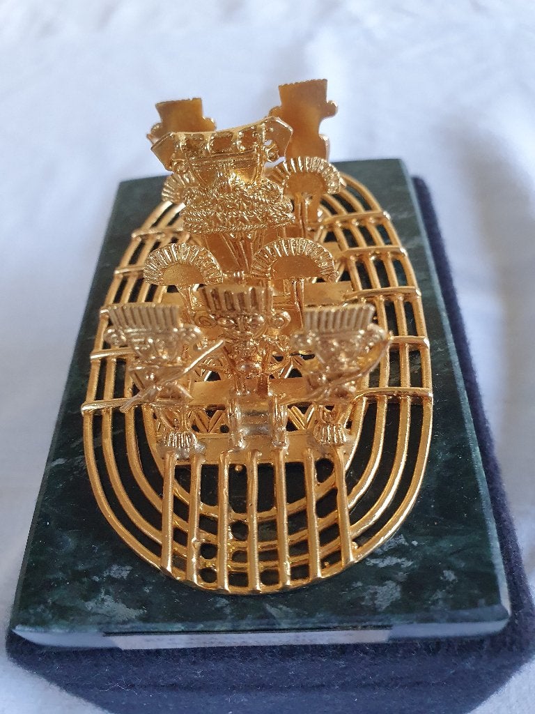 Vintage 24k Gold Plated Muisca Raft Replica, Antiek en Kunst, Minder dan 20 cm, Ophalen of Verzenden, Op sokkel, Beeld