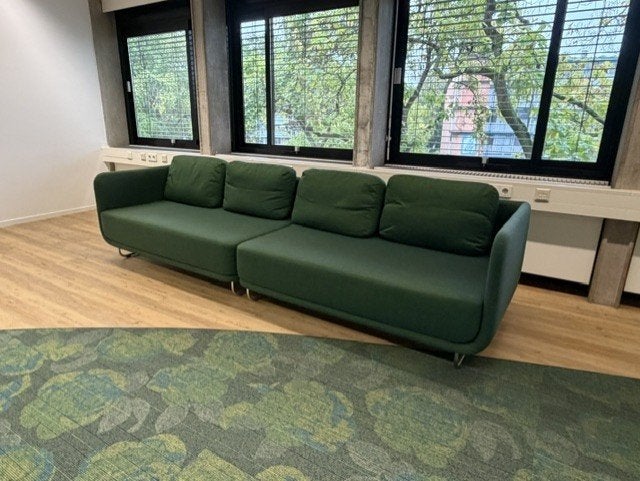 7 x Groene Softline designbank 300 cm, Huis en Inrichting, Gebruikt, 300 cm of meer, 75 tot 100 cm, Ophalen of Verzenden