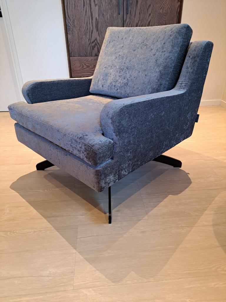 Luxe velours draaifauteuil Hofstede Raanhuis, nieuwstaat!, Ophalen, 75 tot 100 cm, Zo goed als nieuw, Stof