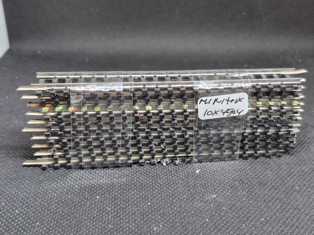 Minitrix 4904 - 10x rechte rail L 104,2mm (15048), Gebruikt, Gelijkstroom, Trix, Rails