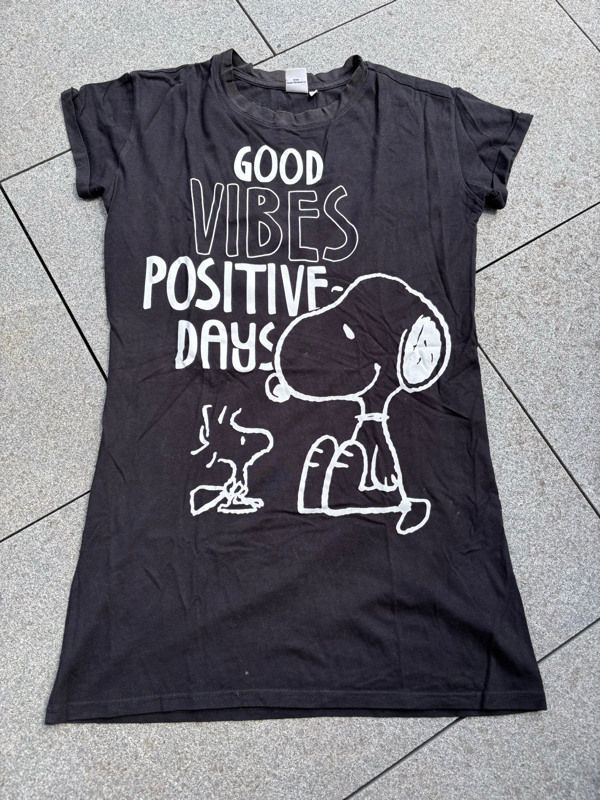 Nachthemd XS Snoopy Good Vibes Positive Days Zwart, Ophalen of Verzenden, Zo goed als nieuw, Maat 34 (XS) of kleiner