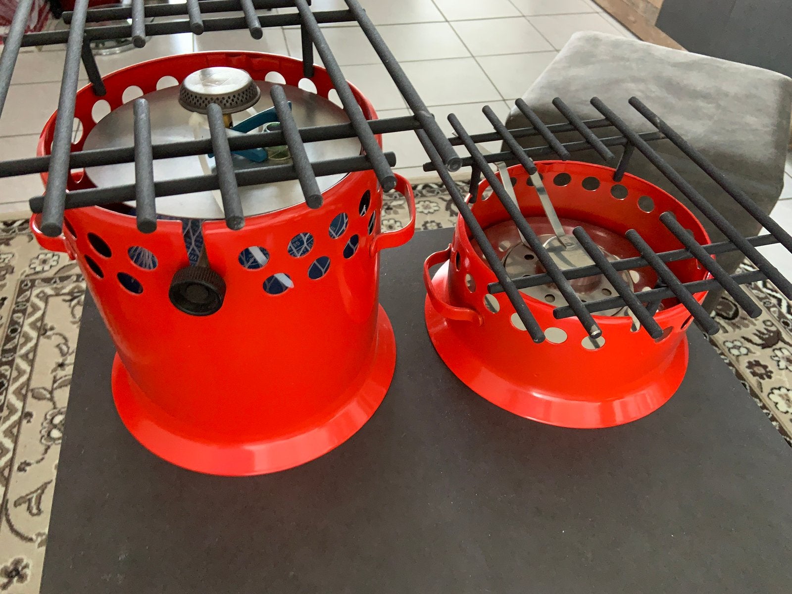 Flambeerrechauds gas en spiritus, Ophalen