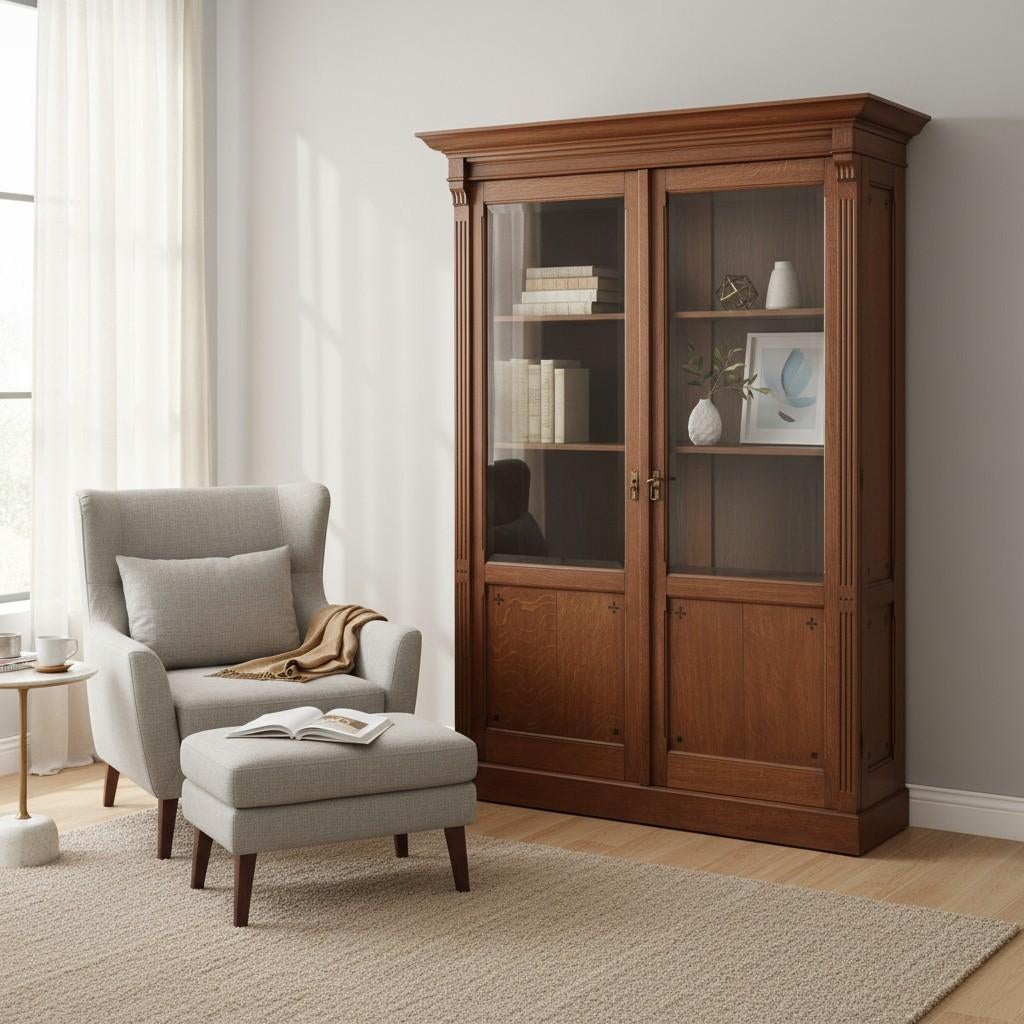 Antieke boekenkast art deco kast, Antiek en Kunst, Ophalen