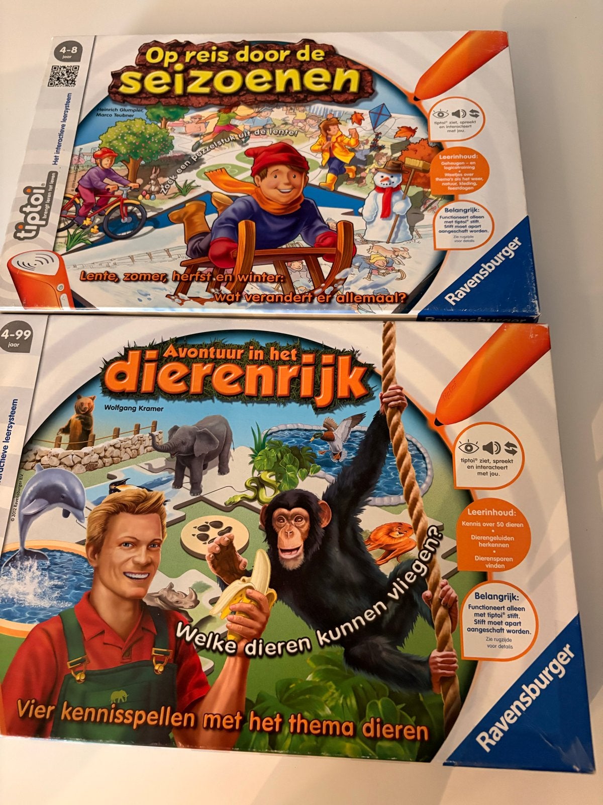 Tiptoi Spellen: Op Reis door de Seizoenen & Dierenrijk, Een of twee spelers, Ophalen of Verzenden, Gebruikt