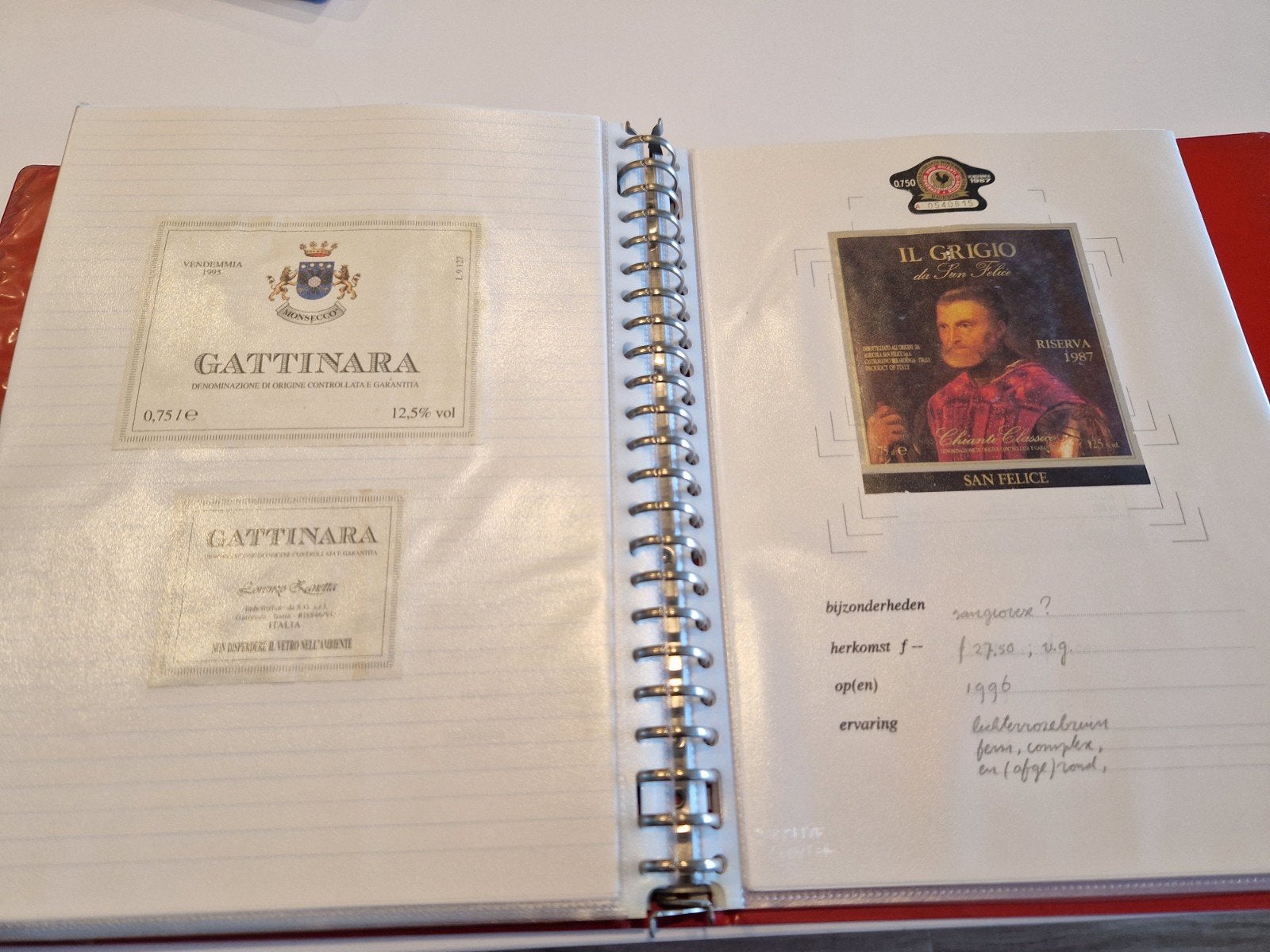 Wijn etiketten, Twee mappen vol, Verzamelen, Overige Verzamelen, Ophalen of Verzenden