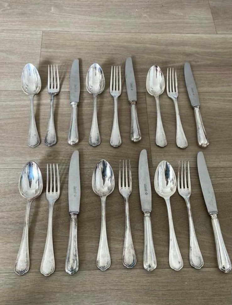 Verzilverd dinerbestek Christofle Spatours, Ophalen of Verzenden, Zilver