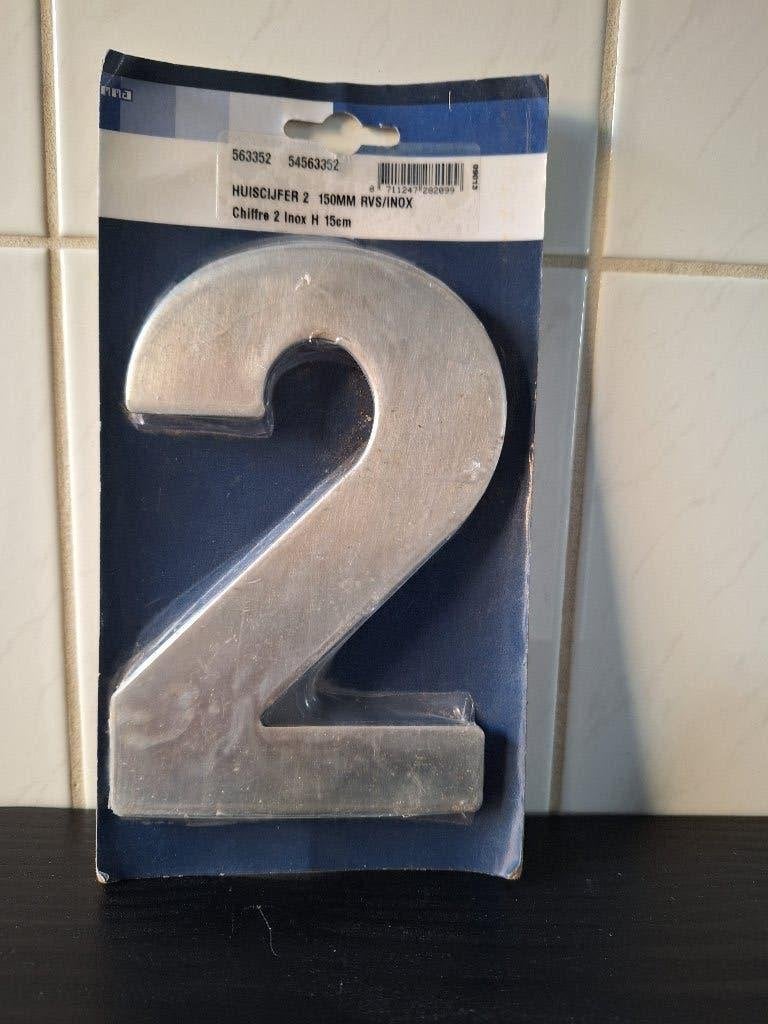 Huisnummer 2  RVS, Ophalen of Verzenden, Nieuw