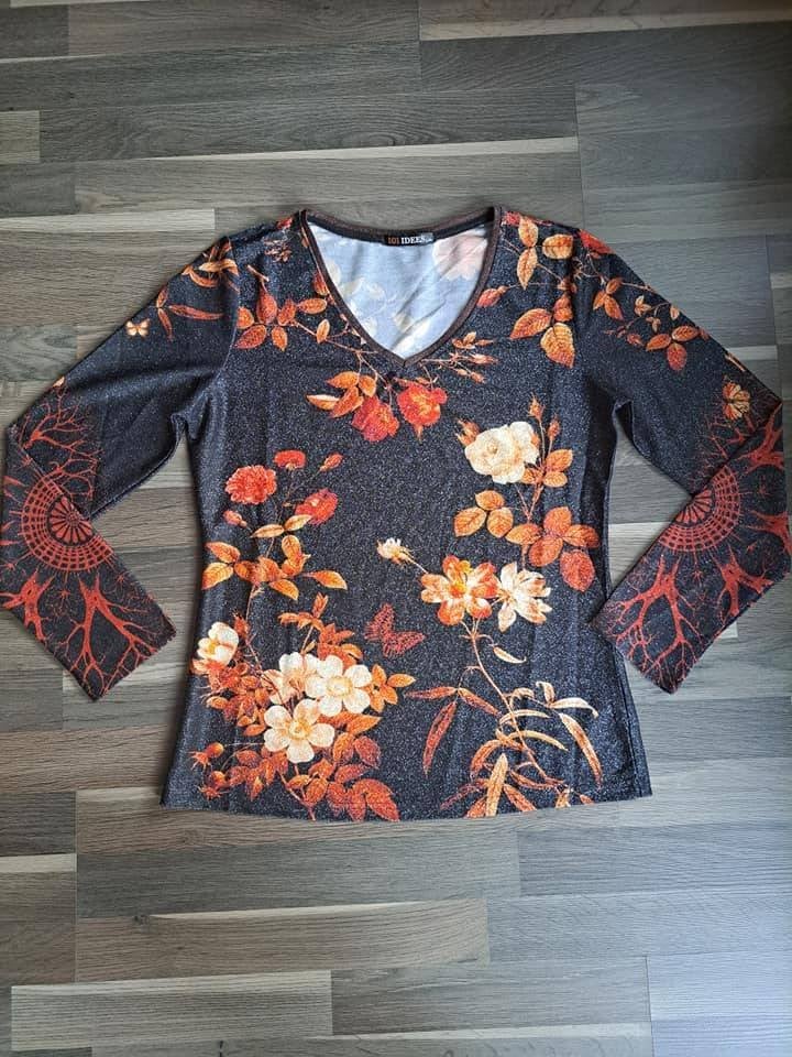 101 Idees, shirt mt L, met lichte glitter, Kleding | Dames, Meerkleurig, Maat 42/44 (L), Ophalen of Verzenden, Zo goed als nieuw